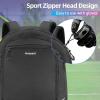 imageExtra Large Lacrosse Backpack with 2 Stick Holders Professional Lacrosse Bag for Youth with Ventilated Cleats Compartment and Insulated Pocket for All Field Hockey GearBlack
