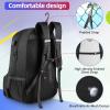 imageExtra Large Lacrosse Backpack with 2 Stick Holders Professional Lacrosse Bag for Youth with Ventilated Cleats Compartment and Insulated Pocket for All Field Hockey GearBlack