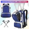 imageExtra Large Lacrosse Backpack with 2 Stick Holders Professional Lacrosse Bag for Youth with Ventilated Cleats Compartment and Insulated Pocket for All Field Hockey GearBlue