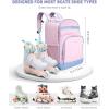 imageRoller Skate Bag for Women and Men Lightweight Breathable Inline Skates Backpack Fits Shoes Up to US Men Size 14Pink