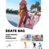 imageRoller Skate Bag for Women and Men Lightweight Breathable Inline Skates Backpack Fits Shoes Up to US Men Size 14Pink