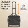 imageRolling Briefcase for Women with 4 Spinner Wheels and Telescopic Extendable Handle Laptop Bag with Wheels Roller Computer Bag for Work Travel Carry On Luggage TSA Friendly Design BlackBlack