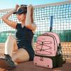 imageTennis Bag Holds 2 Rackets Professional Tennis Bags for Women Tennis Backpack with Ventilated Shoe CompartmentPink