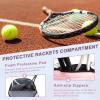 imageTennis Bag Holds 2 Rackets Professional Tennis Bags for Women Tennis Backpack with Ventilated Shoe CompartmentPink