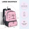 imageTennis Bag Holds 2 Rackets Professional Tennis Bags for Women Tennis Backpack with Ventilated Shoe CompartmentPink
