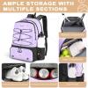 imageTennis Bag Holds 2 Rackets Professional Tennis Bags for Women Tennis Backpack with Ventilated Shoe CompartmentPurple