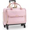 imageRolling Briefcase for Women with 4 Spinner Wheels and Telescopic Extendable Handle Laptop Bag with Wheels Roller Computer Bag for Work Travel Carry On Luggage TSA Friendly Design BlackPink