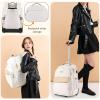 imageRolling Backpack Carry On Luggage For Adults With Wheels 40L Wheeled Backpack For Women Travel Roller Backpack Rolling Bag PinkBeige