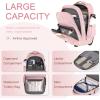 imageRolling Backpack Carry On Luggage For Adults With Wheels 40L Wheeled Backpack For Women Travel Roller Backpack Rolling Bag PinkPink