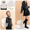imageRolling Backpack for women 143 inch laptop bag backpack with wheels for large capacity water resistant roller carry on backpack for travel business and college BeigeBeige