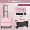 imageRolling Briefcase for Women with 4 Spinner Wheels and Telescopic Extendable Handle Laptop Bag with Wheels Roller Computer Bag for Work Travel Carry On Luggage TSA Friendly Design PinkPink