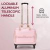 imageRolling Briefcase for Women with 4 Spinner Wheels and Telescopic Extendable Handle Laptop Bag with Wheels Roller Computer Bag for Work Travel Carry On Luggage TSA Friendly Design PinkPink