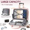 imageRolling Briefcase for Women with 4 Spinner Wheels and Telescopic Extendable Handle Laptop Bag with Wheels Roller Computer Bag for Work Travel Carry On Luggage TSA Friendly Design PinkPink