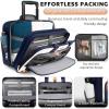 imageRolling Laptop Bag Rolling Briefcase for Women with Waterproof Pocket 173 Inch Computer Bag Underseat Carry On Luggage with Wheels for Work Travel Business Lightweight Beige BrownNavy Blue