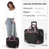 imageRolling Laptop Bag Rolling Briefcase for Women with Waterproof Pocket 173 Inch Computer Bag Underseat Carry On Luggage with Wheels for Work Travel Business Lightweight Beige BrownBlack Purple