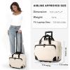 imageRolling Laptop Bag Rolling Briefcase for Women with Waterproof Pocket 173 Inch Computer Bag Underseat Carry On Luggage with Wheels for Work Travel Business Lightweight Beige BrownBeige