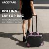 imageRolling Laptop Bag Rolling Briefcase for Women with Waterproof Pocket 173 Inch Computer Bag Underseat Carry On Luggage with Wheels for Work Travel Business Lightweight Beige BrownBlack Purple