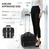 imageRolling Laptop Bag Women Rolling Briefcase for Women for Work 173 Inch Computer Bag with Wheels Fashion Flap Laptop Bag With Wheels for Work Business TSA Friendly Design BlackVShaped Black