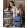 imageUnderseat Carry On Luggage with Wheels Airline Approved Personal Item Bag 17Inch Multifunctional Rolling Bag Lightweight Overnight Suitcase for Women Bussiness Travel BlackBlue