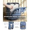 imageUnderseat Carry On Luggage with Wheels Airline Approved Personal Item Bag 17Inch Multifunctional Rolling Bag Lightweight Overnight Suitcase for Women Bussiness Travel BlackBlue