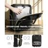 imageUnderseat Carry On Luggage with Wheels Airline Approved Personal Item Bag 17Inch Multifunctional Rolling Bag Lightweight Overnight Suitcase for Women Bussiness Travel BlackBlack