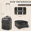 imageUnderseat Carry On Luggage with Wheels Multiple Compartments Airline Approved Personal Item Bag Travel CarryOn with Leather Handle Lightweight Rolling Suitcase for Women Black Gold LBlack