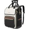 imageRolling Backpack for Women Travel Rolling Laptop Backpack with Wheels Vertical ampamp Horizontal Storage 2 In 1 FlipTop Design WaterResistant Overnight College Underseat Carry on LuggageBeige Brown