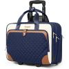 imageRolling Laptop Bag Rolling Briefcase for Women with Waterproof Pocket 173 Inch Computer Bag Underseat Carry On Luggage with Wheels for Work Travel Business Lightweight Beige BrownNavy Blue