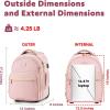 imageRolling Backpack for Women with Wheels roller Laptop Travel Backpack Lightweight Water Resistant Wheeled Underseat Carry On Luggage for Work and College Black PurplePink