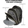 imageRolling Backpack for Women with Wheels roller Laptop Travel Backpack Lightweight Water Resistant Wheeled Underseat Carry On Luggage for Work and College Black PurpleBlack Gold