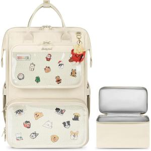 imageArcoyard Ita Bag Pin Display Backpack with Insert 156 Inch Ita Backpack for Anime Cosplay Concert BlackBeige