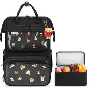 imageArcoyard Ita Bag Pin Display Backpack with Insert 156 Inch Ita Backpack for Anime Cosplay Concert BlackBlack