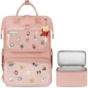 imageArcoyard Ita Bag Pin Display Backpack with Insert 156 Inch Ita Backpack for Anime Cosplay Concert BlackPink