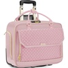 image:imageRolling Laptop Bag for Women with 4 Spinner Wheels 17 Inch Rolling Briefcase for Women with Lock Waterproof Rolling Computer Bag with 11 Pockets amp Padded Laptop Sleeve for Work Travel BlackDiamond Pink  Gold Telescopic Handle