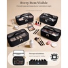 image:imageArcoyard Rolling Makeup Case with 4 Removable Clear Bags Cosmetology Case on Wheels with StainResistant Clear Lid Professional Rolling Makeup Train Case Large Makeup Artist Bag with Wheels BlackBeige Brown
