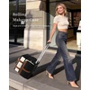image:imageArcoyard Rolling Makeup Case with 4 Removable Clear Bags Cosmetology Case on Wheels with StainResistant Clear Lid Professional Rolling Makeup Train Case Large Makeup Artist Bag with Wheels BlackBeige Brown