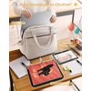 image:imagePuffer Zipper Binder 3 Ring with Pencil Pouch 3 Dring Binder with Zipper and Shoulder Strap 600 Sheets Capacity Zip Up Binder with 156 Laptop Pocket Binder Bag for School College Office BlackBeige