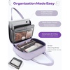 image:imagePuffer Zipper Binder 3 Ring with Pencil Pouch 3 Dring Binder with Zipper and Shoulder Strap 600 Sheets Capacity Zip Up Binder with 156 Laptop Pocket Binder Bag for School College Office BlackPurple