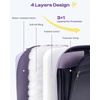 image:imagePuffer Zipper Binder 3 Ring with Pencil Pouch 3 Dring Binder with Zipper and Shoulder Strap 600 Sheets Capacity Zip Up Binder with 156 Laptop Pocket Binder Bag for School College Office BlackPurple