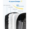 image:imagePuffer Zipper Binder 3 Ring with Pencil Pouch 3 Dring Binder with Zipper and Shoulder Strap 600 Sheets Capacity Zip Up Binder with 156 Laptop Pocket Binder Bag for School College Office BlackBlack