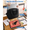 image:imagePuffer Zipper Binder 3 Ring with Pencil Pouch 3 Dring Binder with Zipper and Shoulder Strap 600 Sheets Capacity Zip Up Binder with 156 Laptop Pocket Binder Bag for School College Office BlackBlack