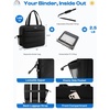 image:imagePuffer Zipper Binder 3 Ring with Pencil Pouch 3 Dring Binder with Zipper and Shoulder Strap 600 Sheets Capacity Zip Up Binder with 156 Laptop Pocket Binder Bag for School College Office BlackBlack