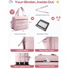 image:imagePuffer Zipper Binder 3 Ring with Pencil Pouch 3 Dring Binder with Zipper and Shoulder Strap 600 Sheets Capacity Zip Up Binder with 156 Laptop Pocket Binder Bag for School College Office BlackPink