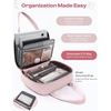 image:imagePuffer Zipper Binder 3 Ring with Pencil Pouch 3 Dring Binder with Zipper and Shoulder Strap 600 Sheets Capacity Zip Up Binder with 156 Laptop Pocket Binder Bag for School College Office BlackPink