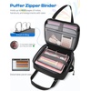 image:imagePuffer Zipper Binder 3 Ring with Pencil Pouch 3 Dring Binder with Zipper and Shoulder Strap 600 Sheets Capacity Zip Up Binder with 156 Laptop Pocket Binder Bag for School College Office BlackBlack