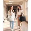 image:imagePuffer Zipper Binder 3 Ring with Pencil Pouch 3 Dring Binder with Zipper and Shoulder Strap 600 Sheets Capacity Zip Up Binder with 156 Laptop Pocket Binder Bag for School College Office BlackBeige