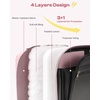 image:imagePuffer Zipper Binder 3 Ring with Pencil Pouch 3 Dring Binder with Zipper and Shoulder Strap 600 Sheets Capacity Zip Up Binder with 156 Laptop Pocket Binder Bag for School College Office BlackPink