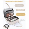 image:imagePuffer Zipper Binder 3 Ring with Pencil Pouch 3 Dring Binder with Zipper and Shoulder Strap 600 Sheets Capacity Zip Up Binder with 156 Laptop Pocket Binder Bag for School College Office BlackBeige