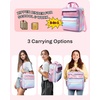 image:imageZipper Binder 3 Ring with Ita Window 3 Inch DRing Binder with Zipper and Strap Fits 14 Laptop 600 Sheets Capacity 3in1 ShoulderBackpackHandle Binder Bag for School Office Commute BlackPink Blue