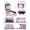 image:imageZipper Binder 3 Ring with Ita Window 3 Inch DRing Binder with Zipper and Strap Fits 14 Laptop 600 Sheets Capacity 3in1 ShoulderBackpackHandle Binder Bag for School Office Commute BlackPurple